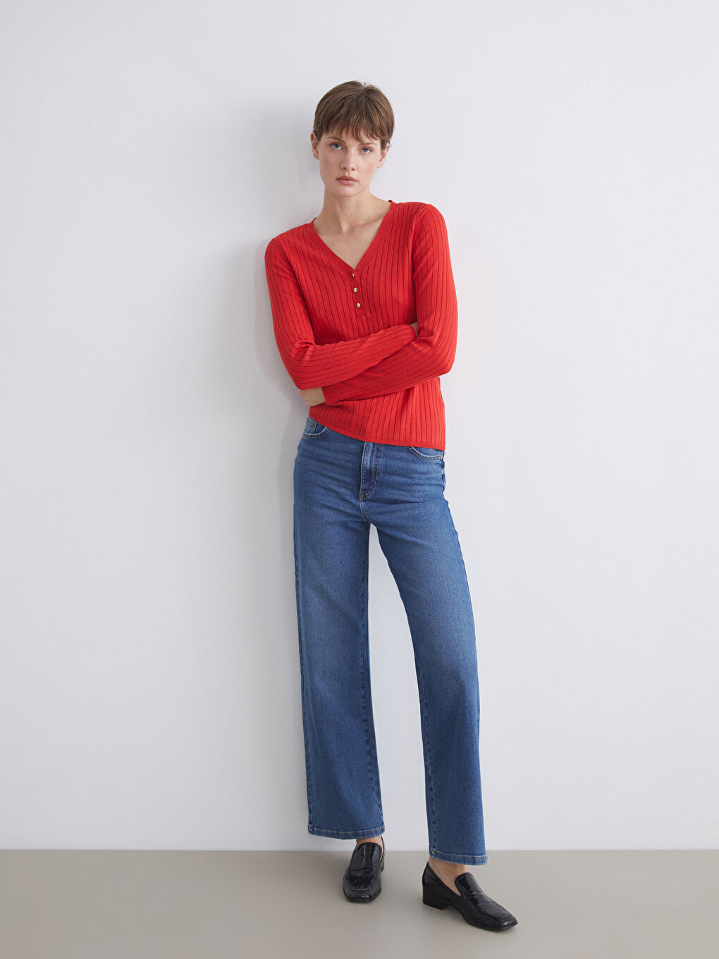 V Neck Women's Knitwear Cardigan-2