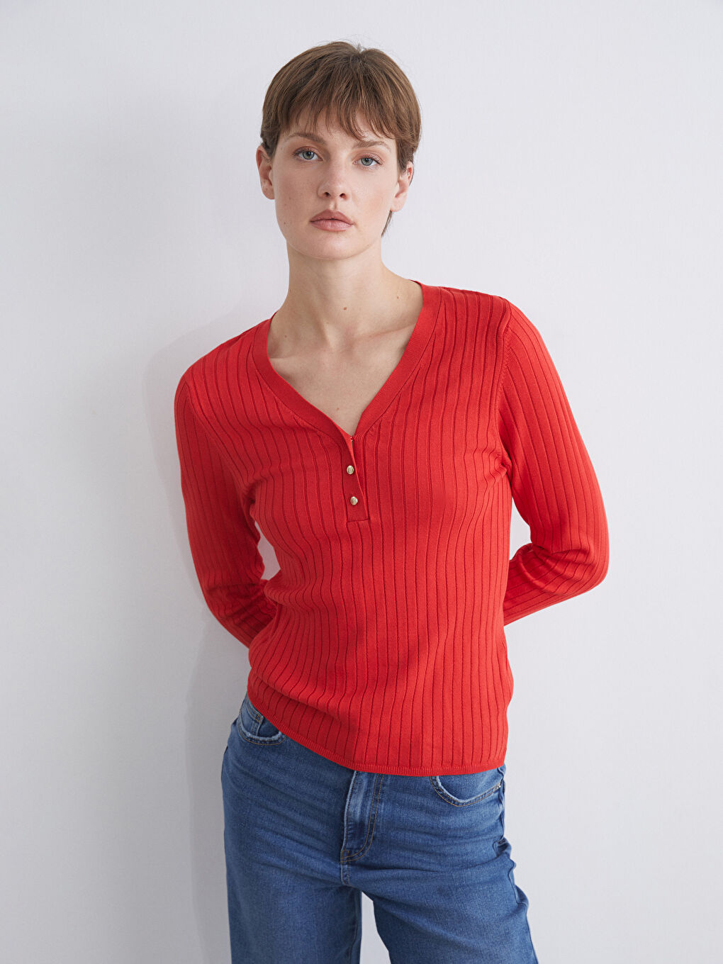 V Neck Women's Knitwear Cardigan-4