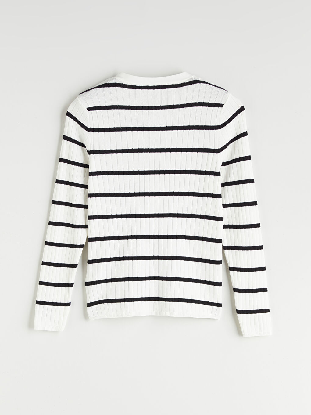 V Neck Striped Women's Knitwear Sweater-8