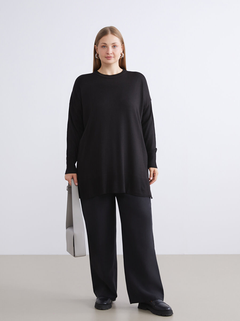 Crew Neck Women's Knitwear Tunic-6