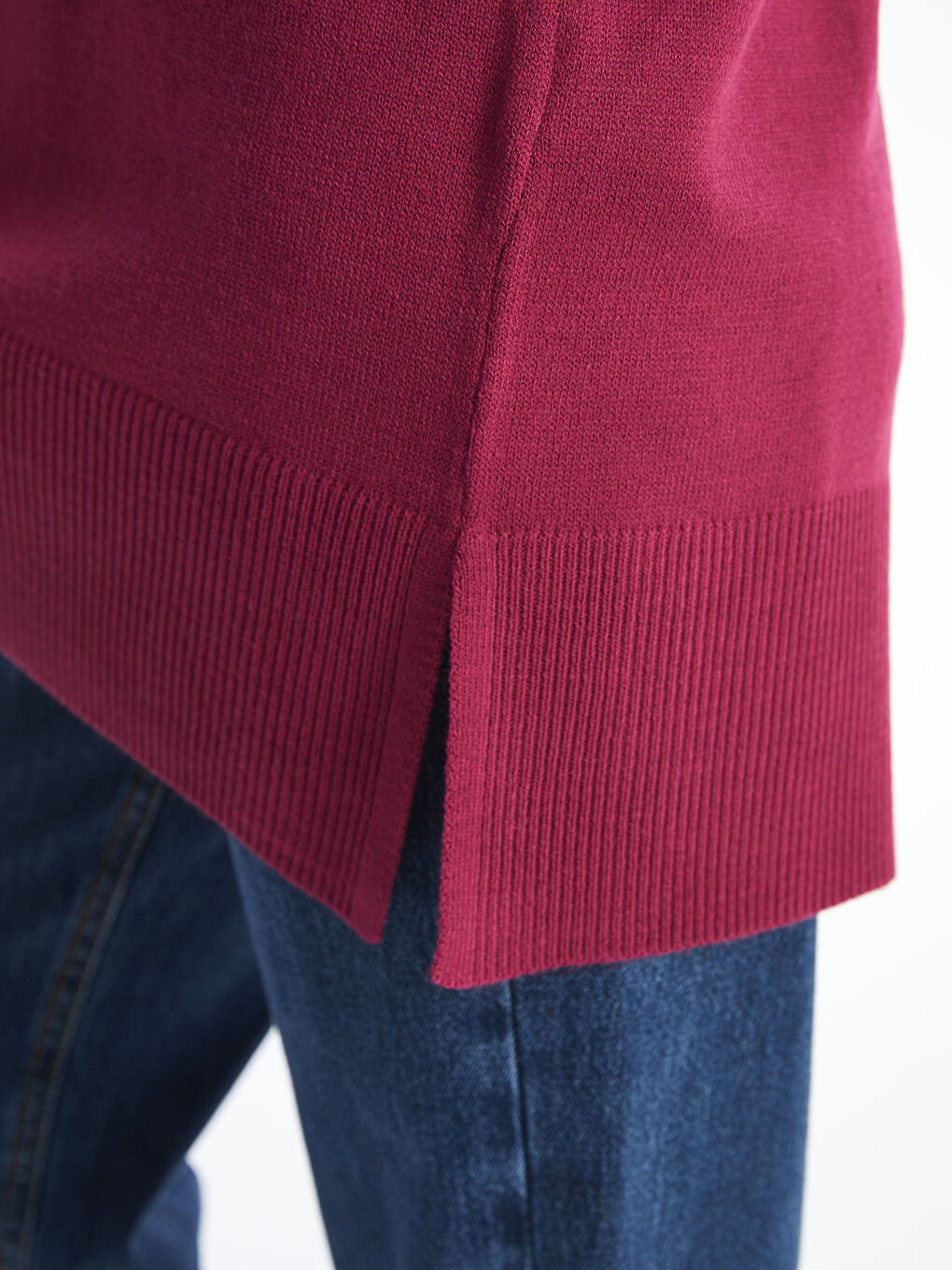 Crew Neck Women's Knitwear Tunic-3