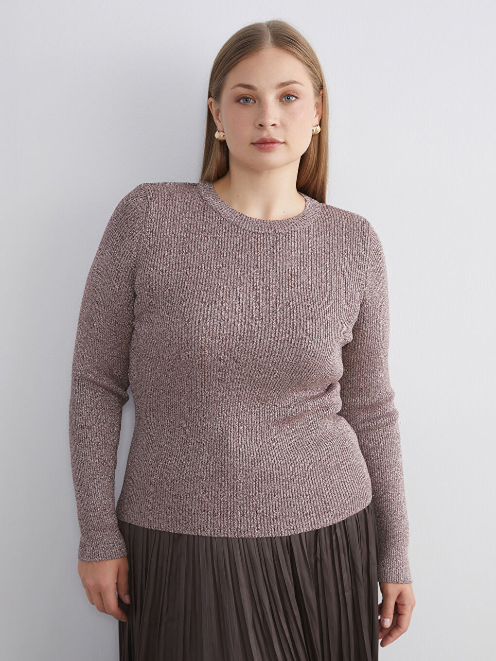 Crew Neck Women's Knitwear Sweater-1