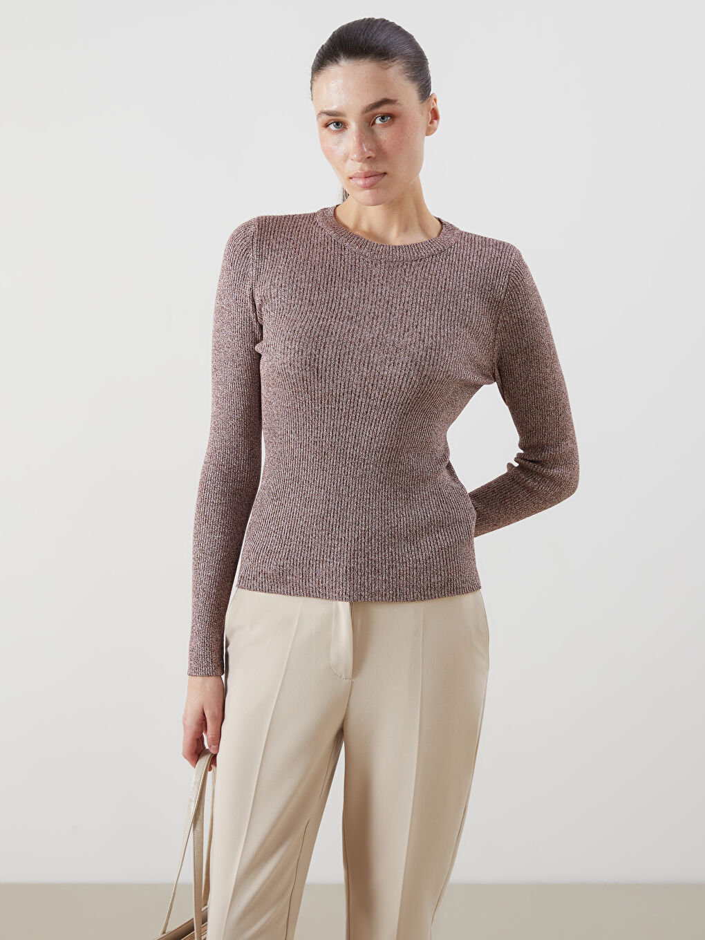 Crew Neck Women's Knitwear Sweater