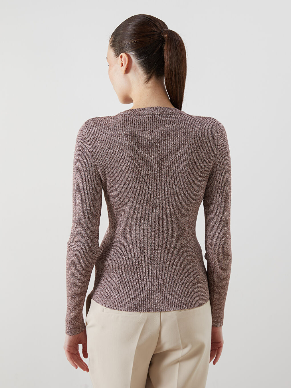 Crew Neck Women's Knitwear Sweater-4