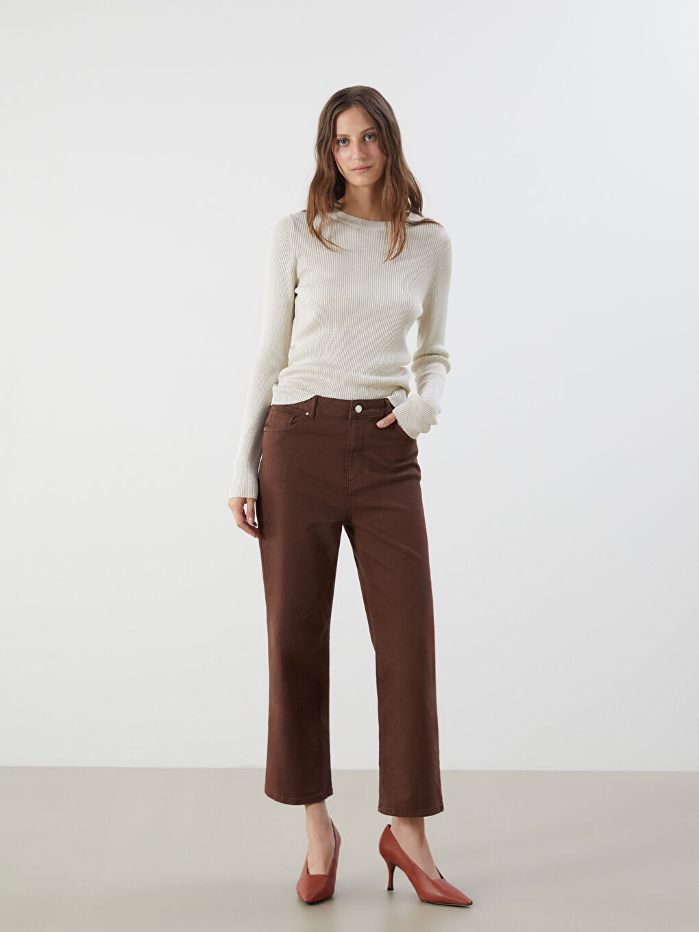 Crew Neck Women's Knitwear Sweater-2