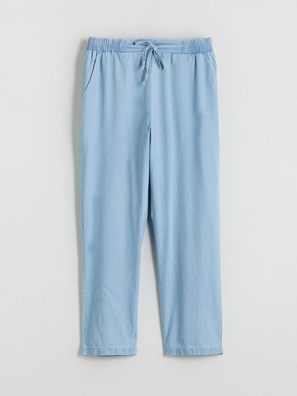 İndigo Beli Lastikli Carrot Fit Kadın Jean Pantolon-5