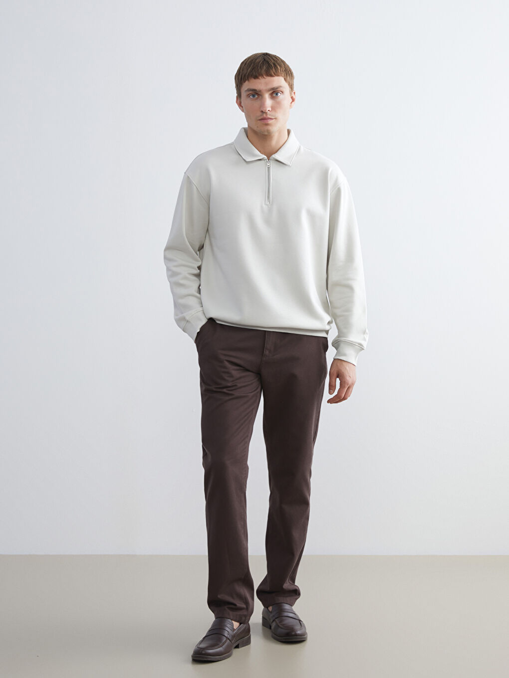 كنزة رياضية بياقة بولو للرجال-1