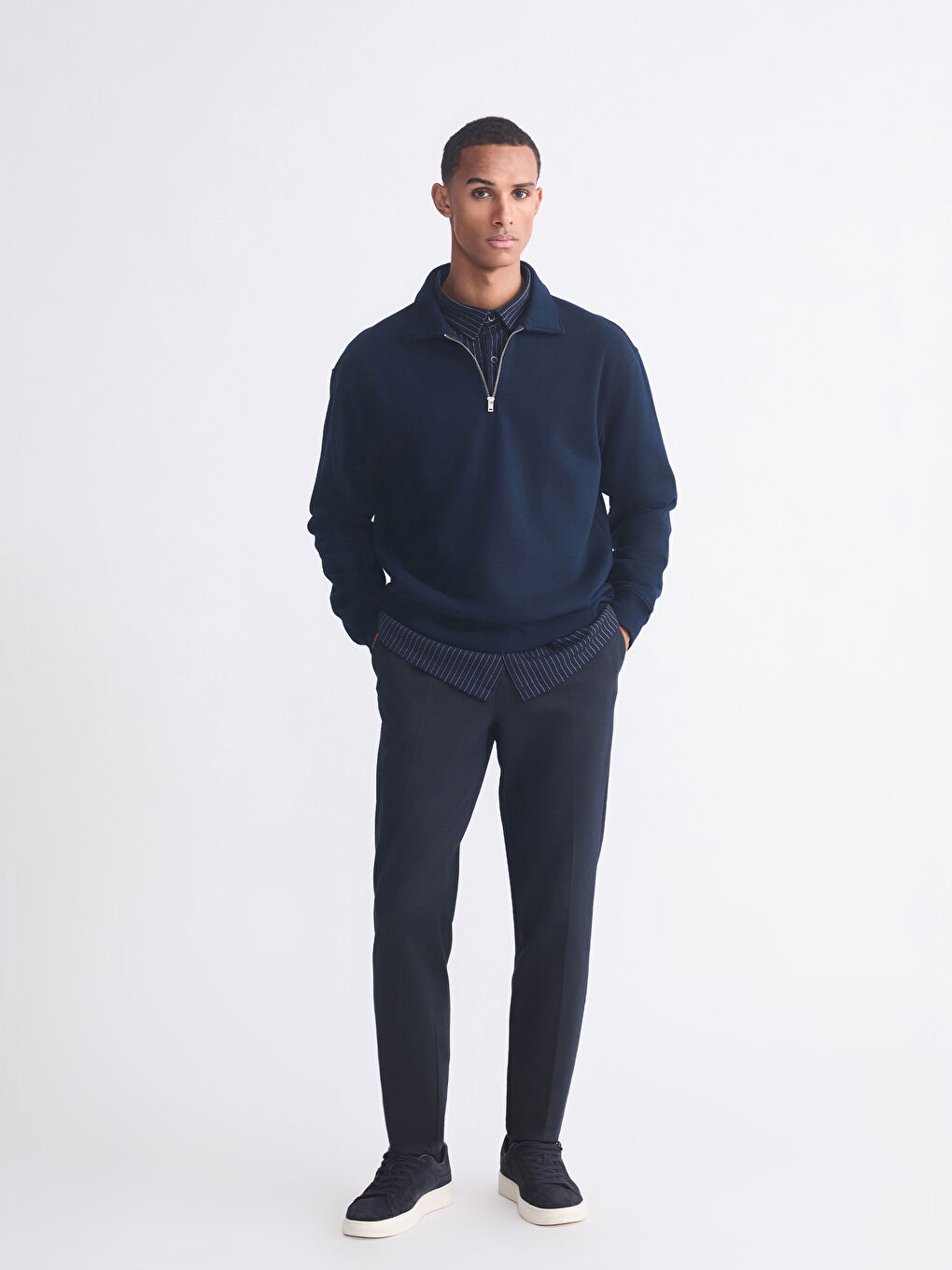 Polo Neck Men's Sweatshirt-3