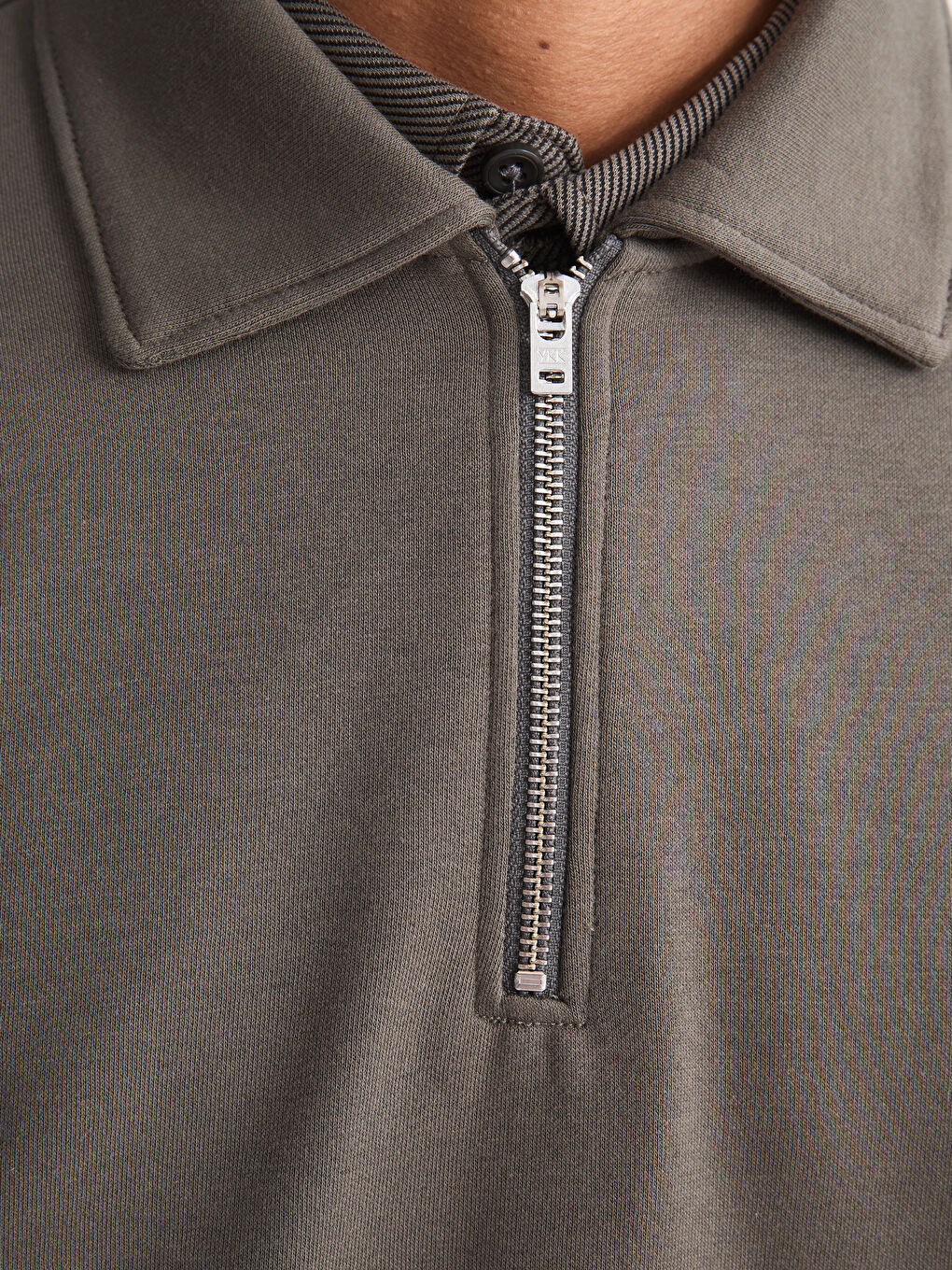 Sweat-shirt pour Hommes à Col Polo-3