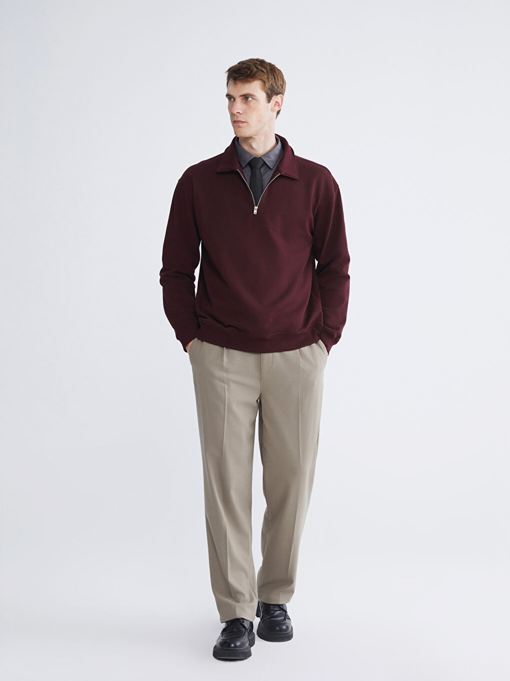 كنزة رياضية بياقة بولو للرجال-1