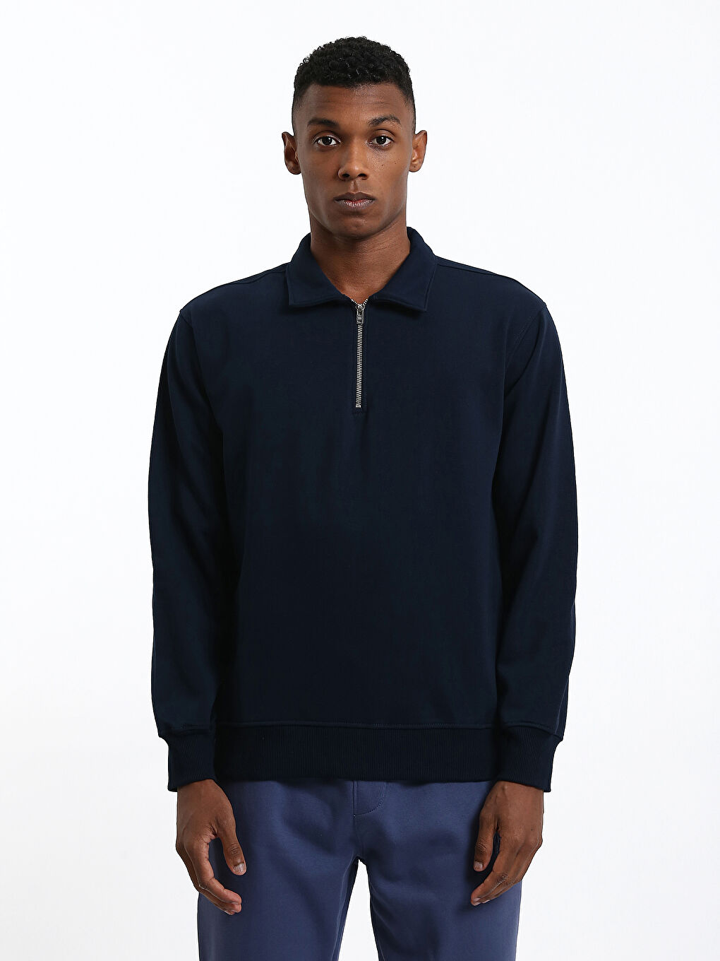 Polo Neck Men's Sweatshirt-1