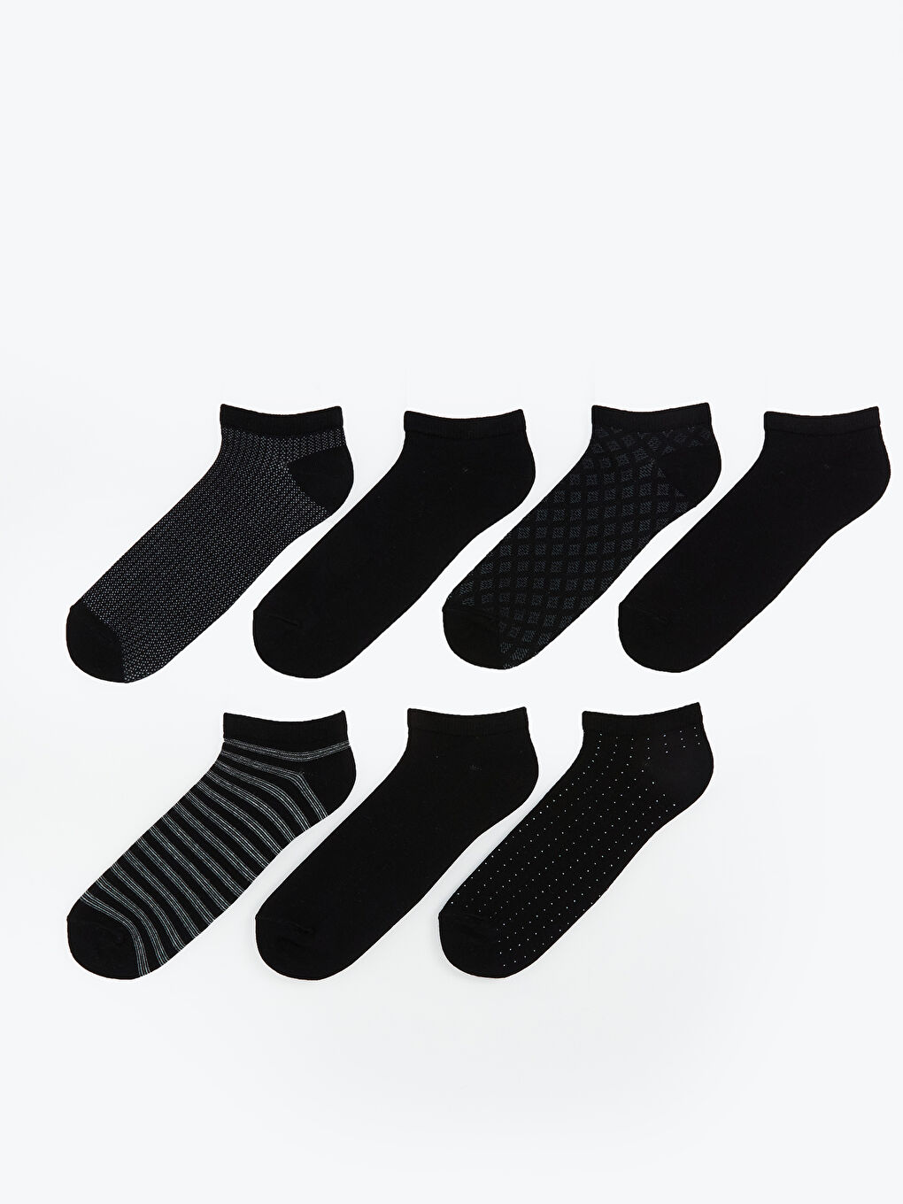 Karışık Desenli Erkek Patik Çorap 7'li