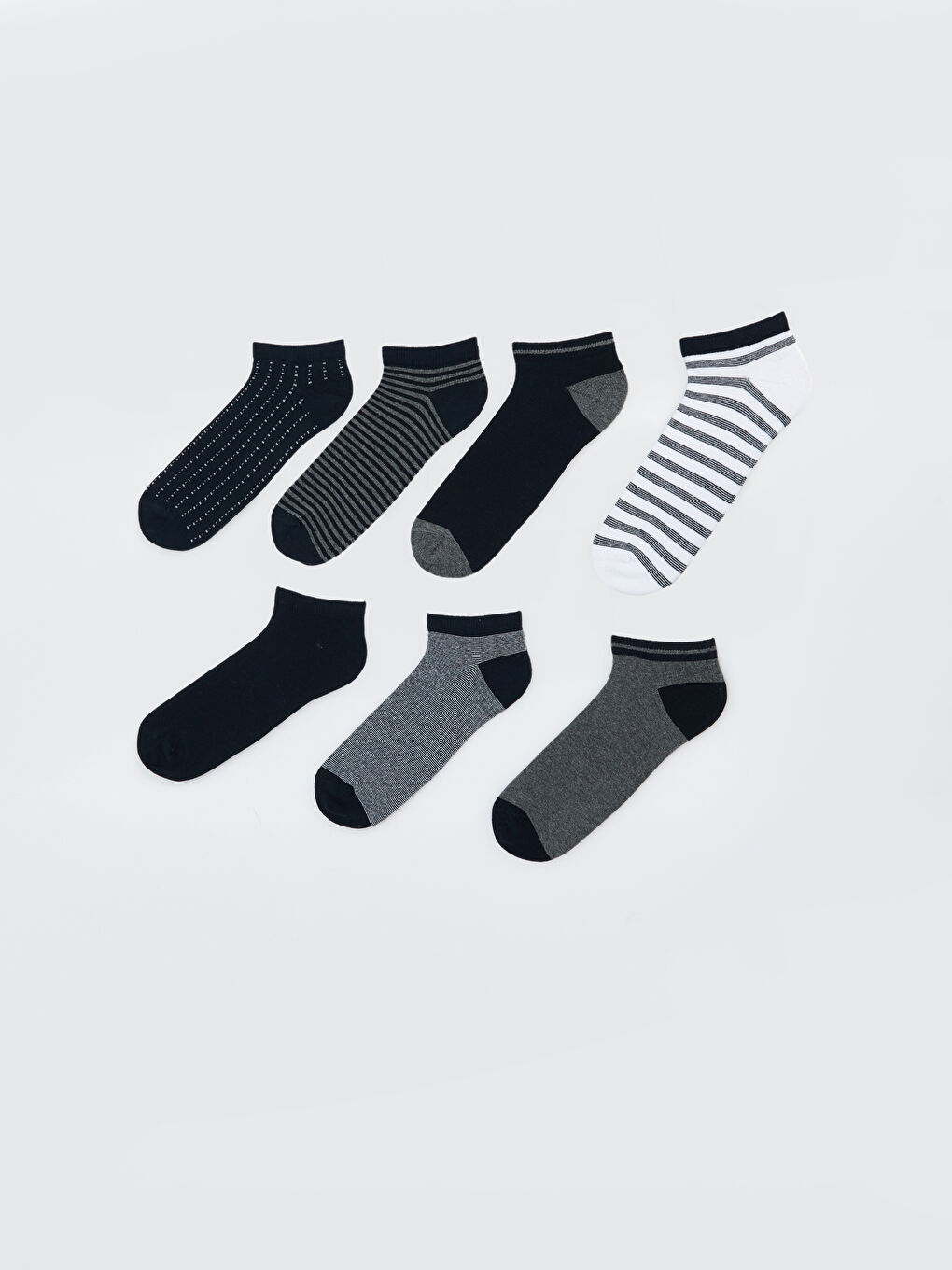 Karışık Çizgili Erkek Patik Çorap 7'li-1