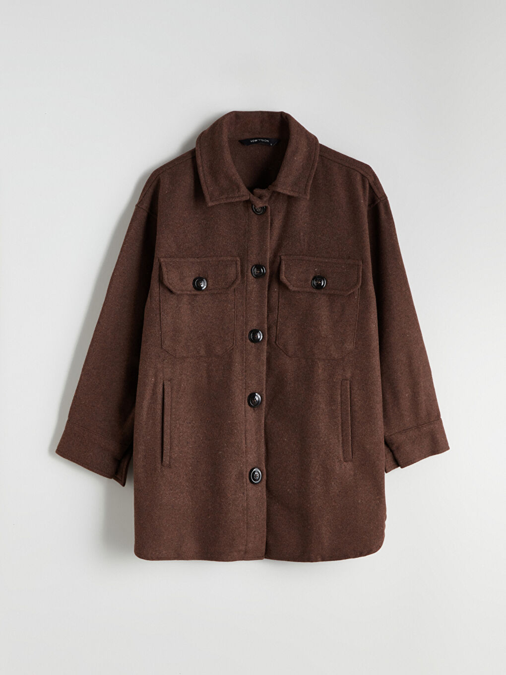 جاكيت قميص فلانيل واسع الحجم للسيدات-4