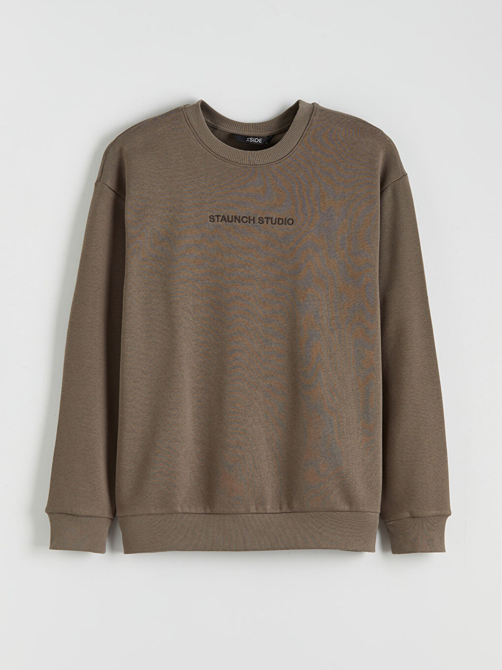 Crew Neck Embroidered Men's Thick Sweatshirt