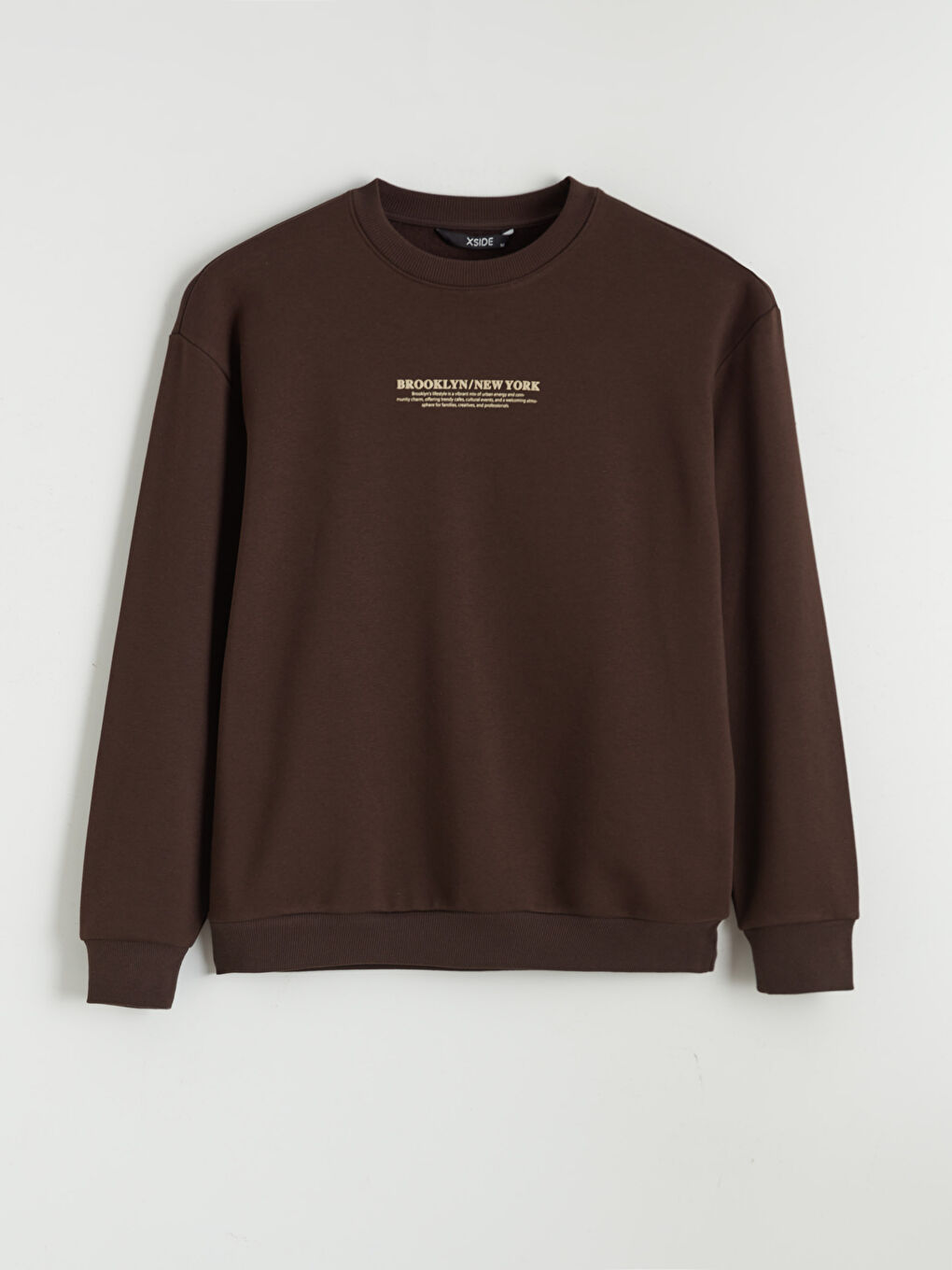 Crew Neck Printed Men's Thick Sweatshirt