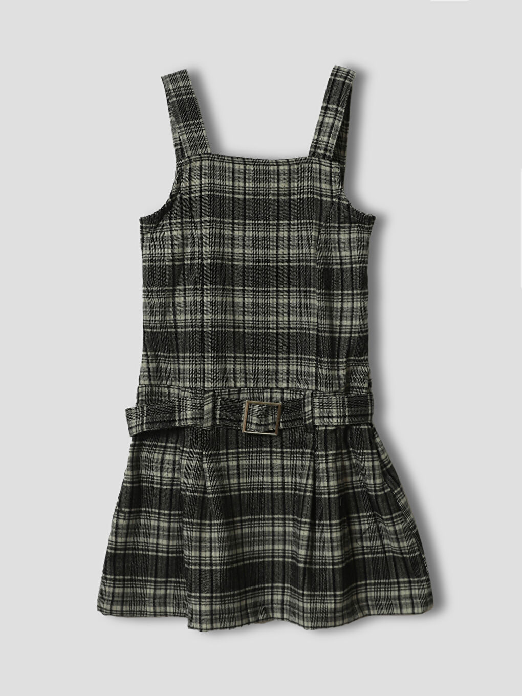 Square Collar Plaid Girls' Dress