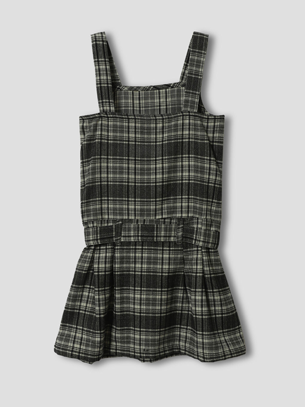 Square Collar Plaid Girls' Dress-1