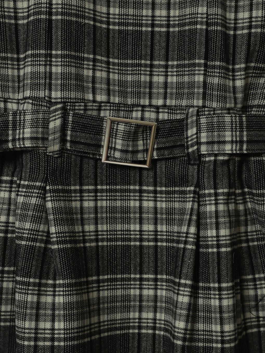 Square Collar Plaid Girls' Dress-2