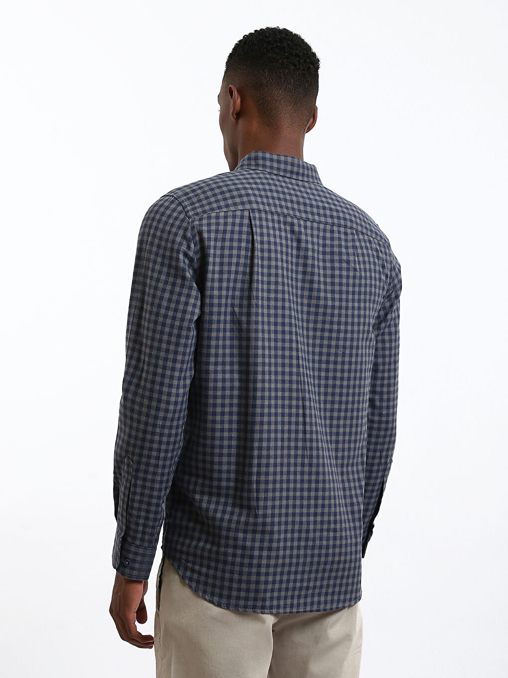 Regular Fit Long Sleeve Plaid Men's Flannel Shirt-4