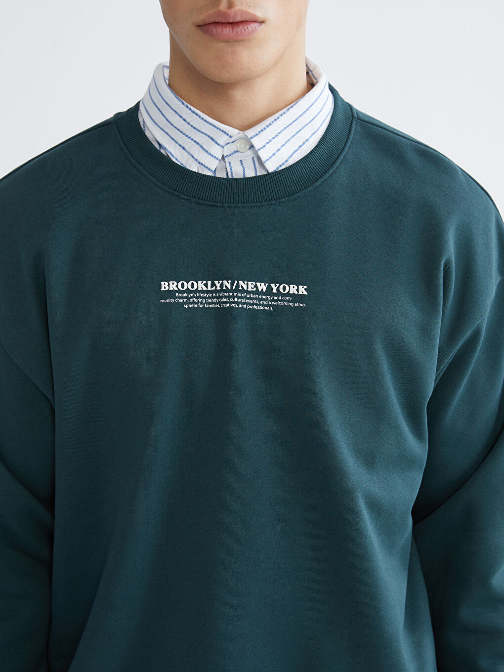 Sweat-shirt Épais Imprimé pour Hommes à Col Rond-2