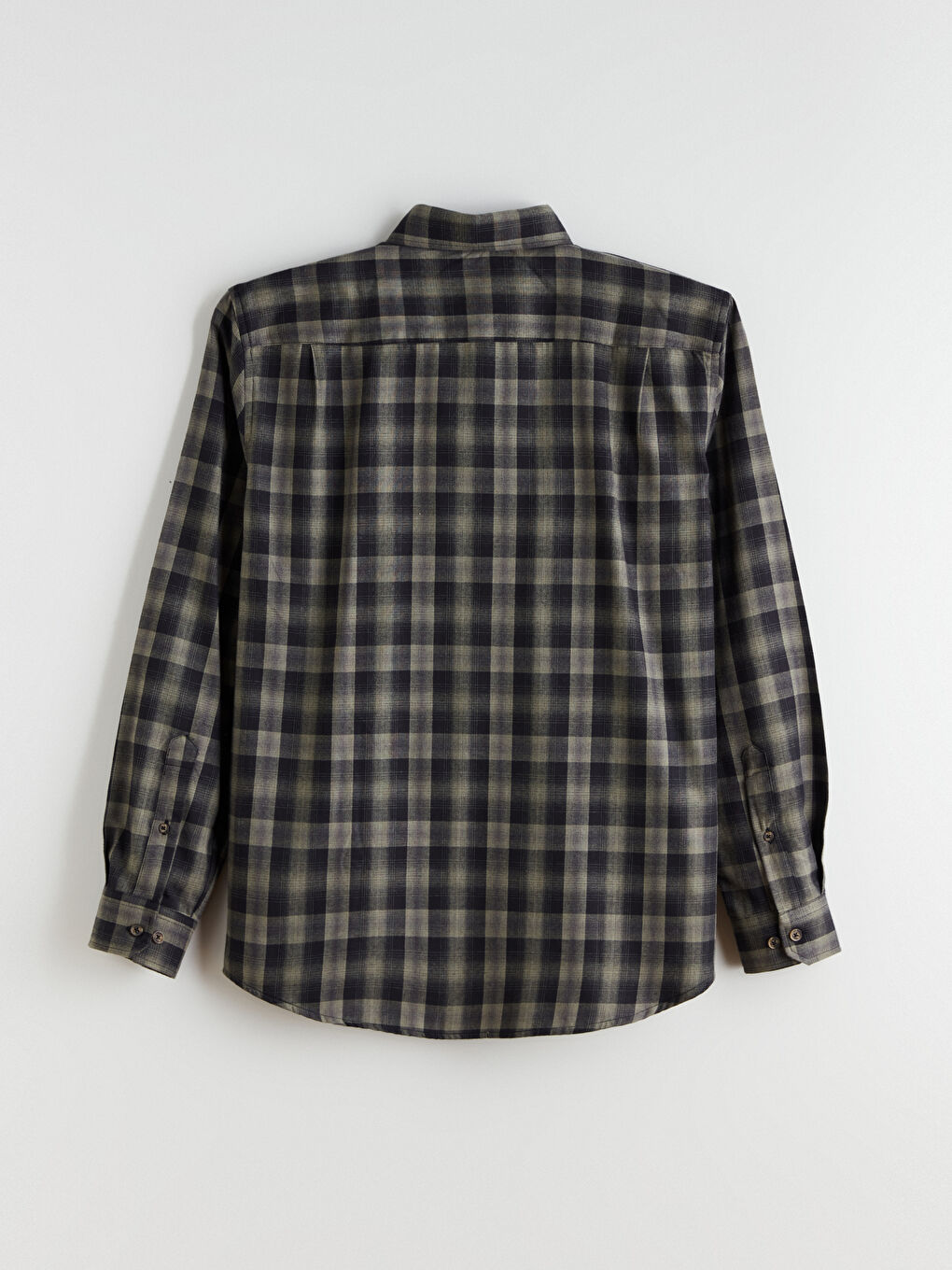 Regular Fit Long Sleeve Plaid Men's Flannel Shirt-10