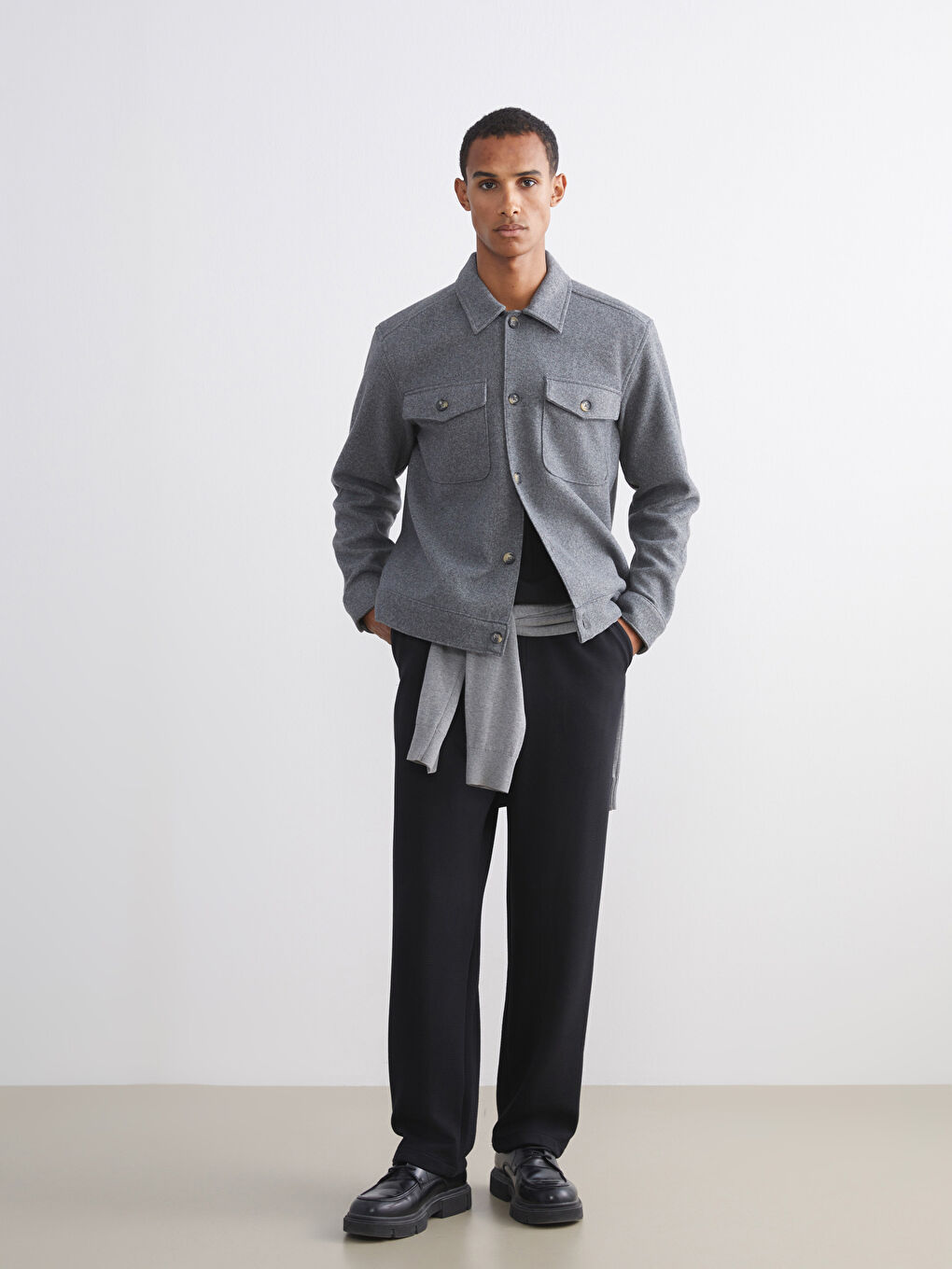 قميص خارجي رمادى راجل-1