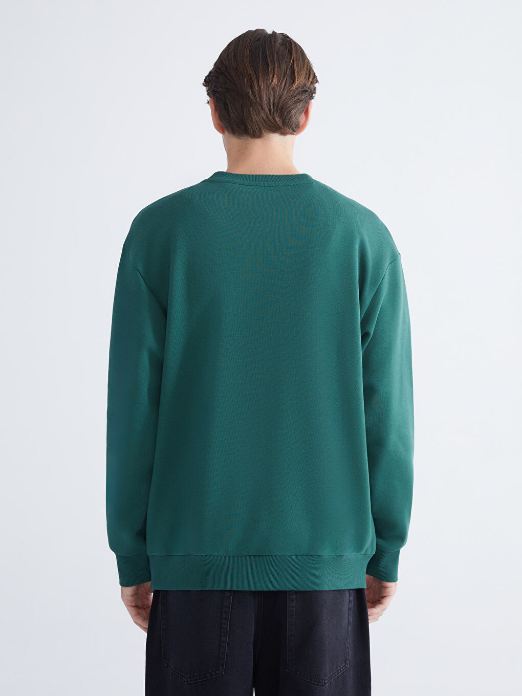 Crew Neck Printed Men's Thick Sweatshirt-3