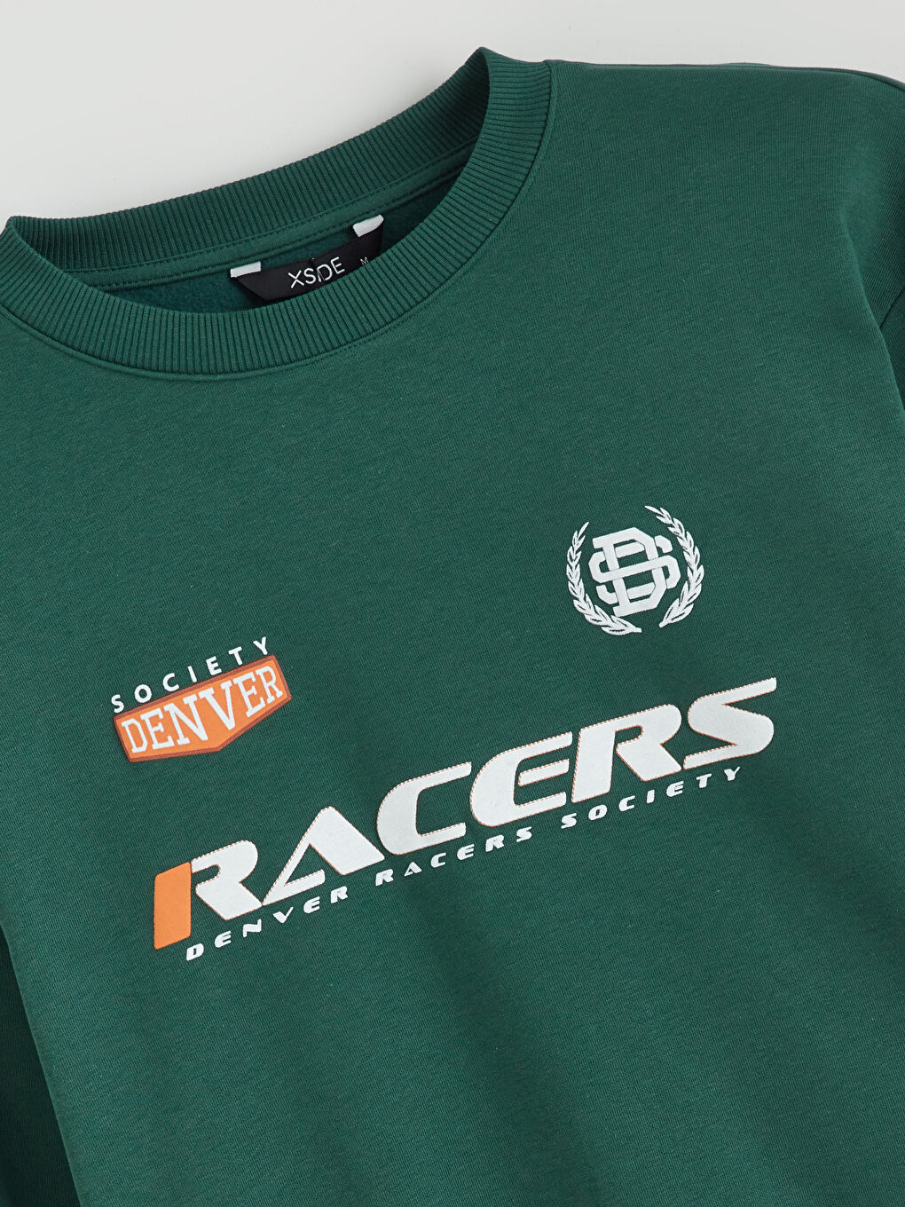 Crew Neck Printed Men's Thick Sweatshirt-5