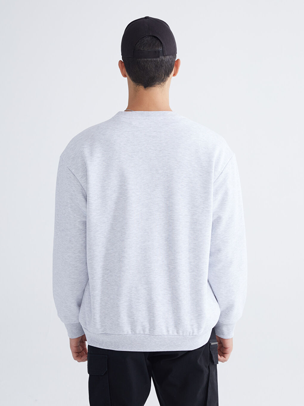 Crew Neck Printed Men's Thick Sweatshirt-3