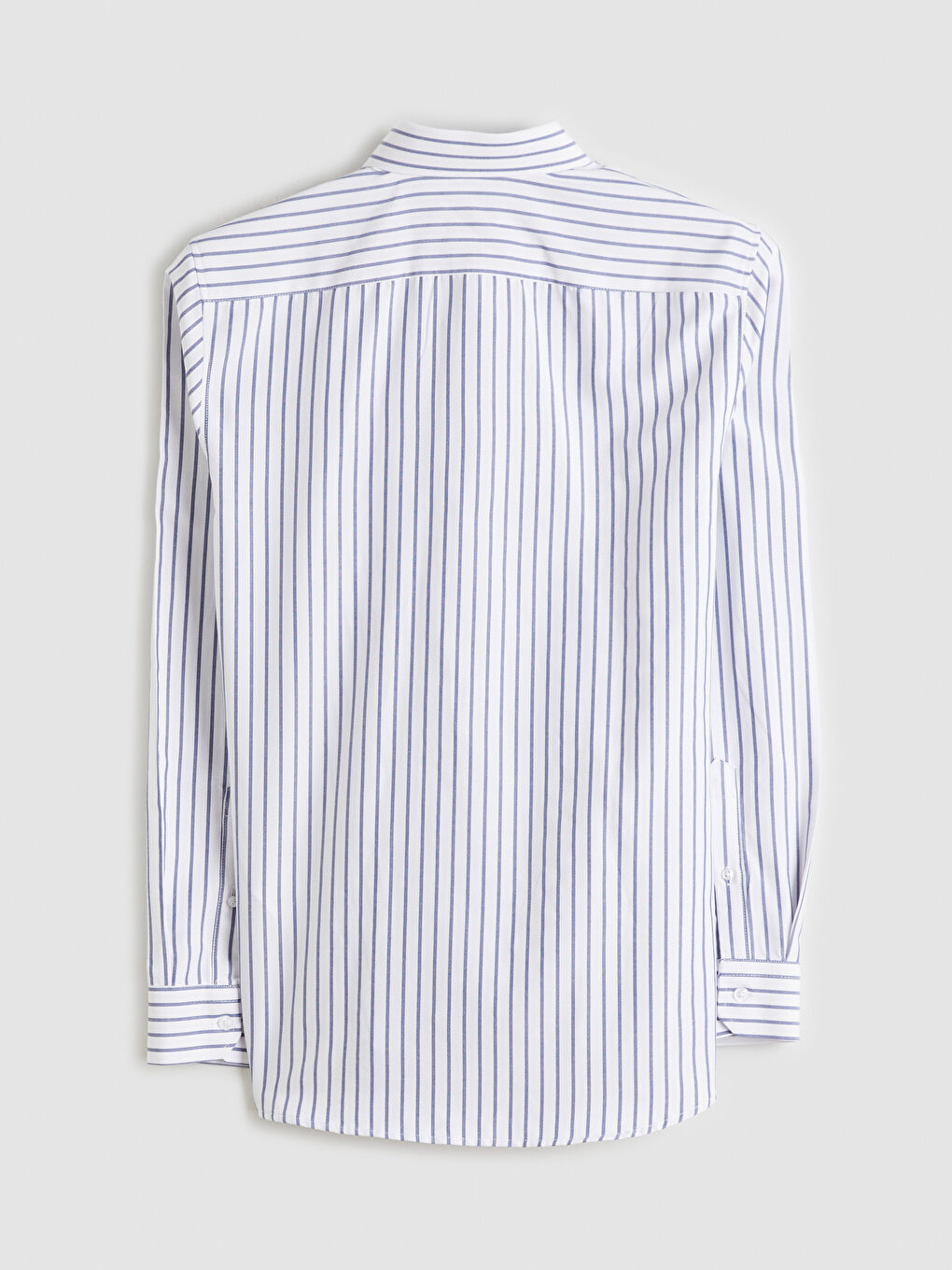 Lacivert Slim Fit Uzun Kollu Çizgili Erkek Gömlek-5