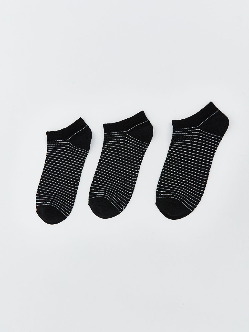 Siyah Çizgili Erkek Çocuk Patik Çorap 3'lü