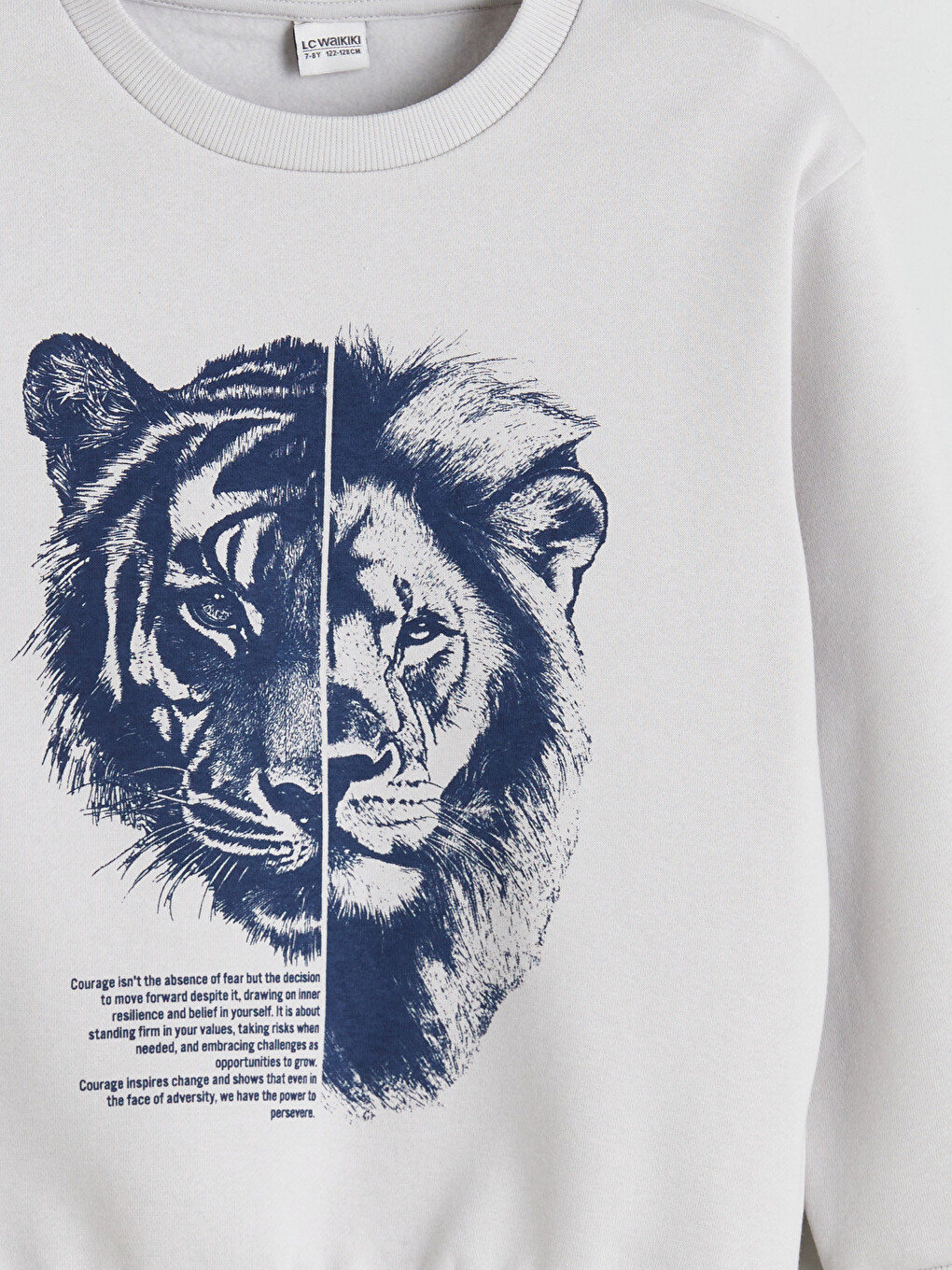 Bej Erkek Çocuk Aslan Ve Kaplan Baskılı Sweatshirt-2