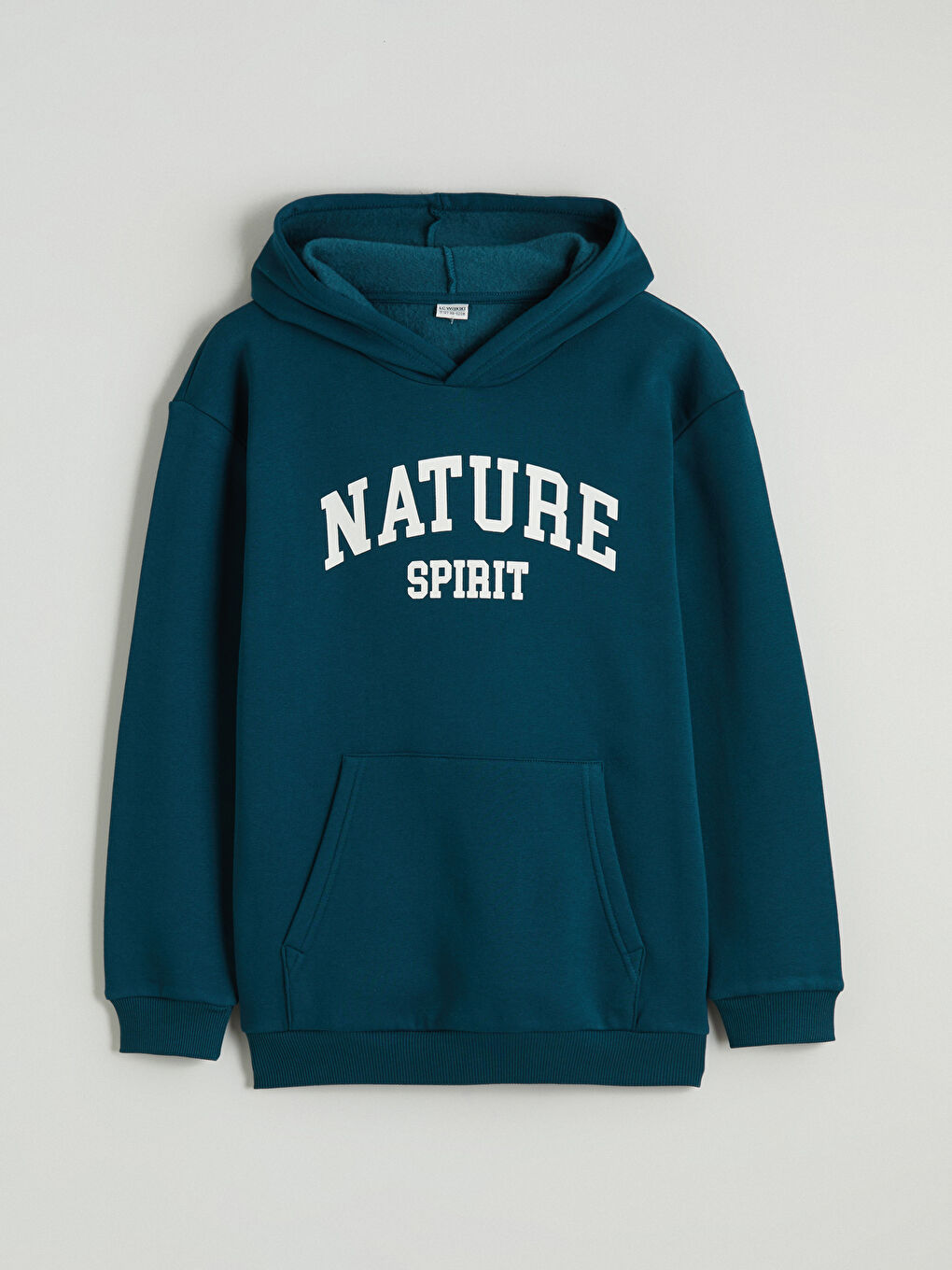 Petrol Erkek Çocuk Baskılı Kapüşonlu Kalın Sweatshirt