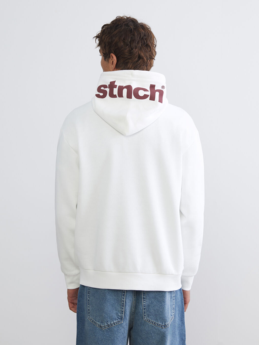 Ерлерге арналған ұзын жеңді принтті қалың худи-3