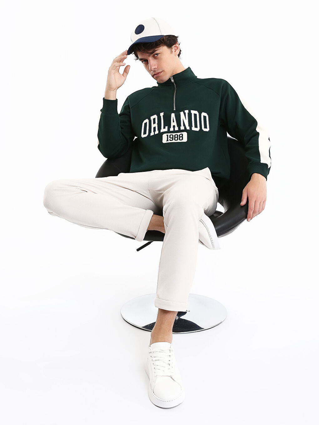 سويت شيرت بياقة قمعية للرجال-2