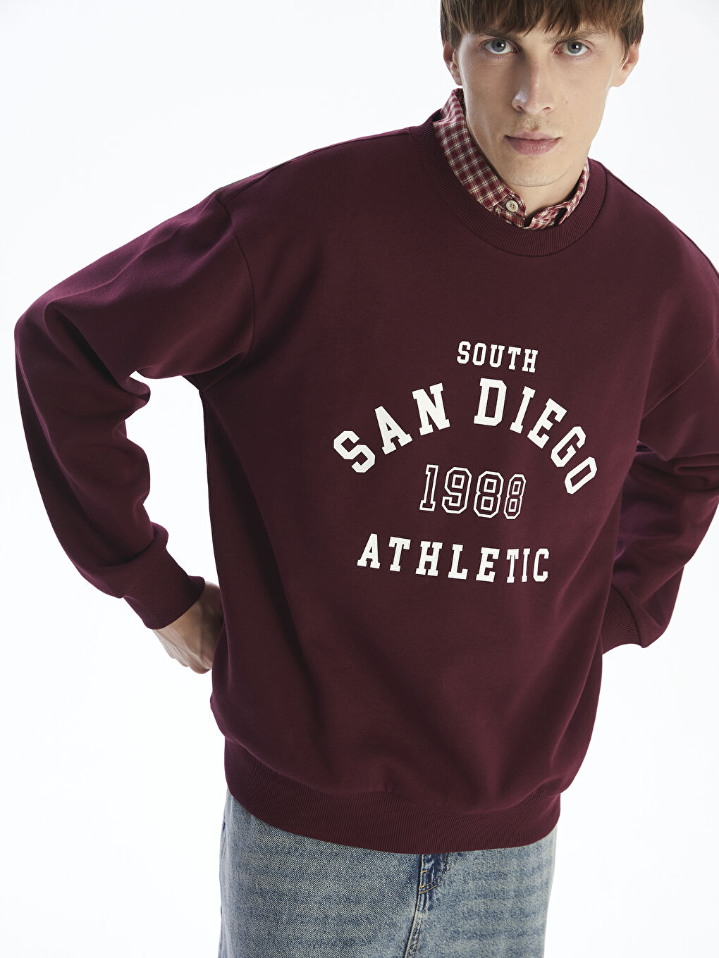 Sweat-shirt Épais Imprimé pour Hommes à Col Rond