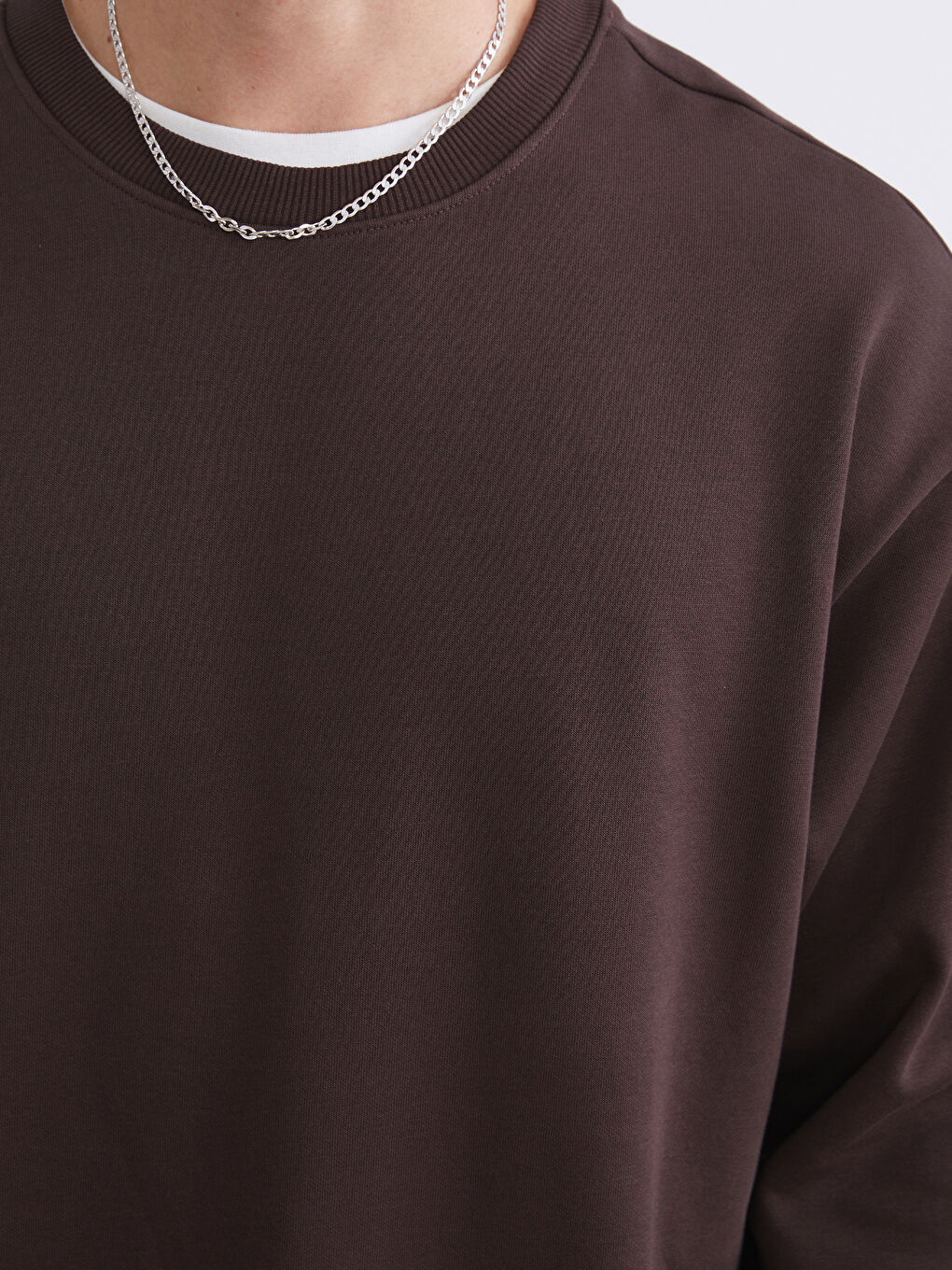 Crew Neck Long Sleeve Thick Men's Sweatshirt-2