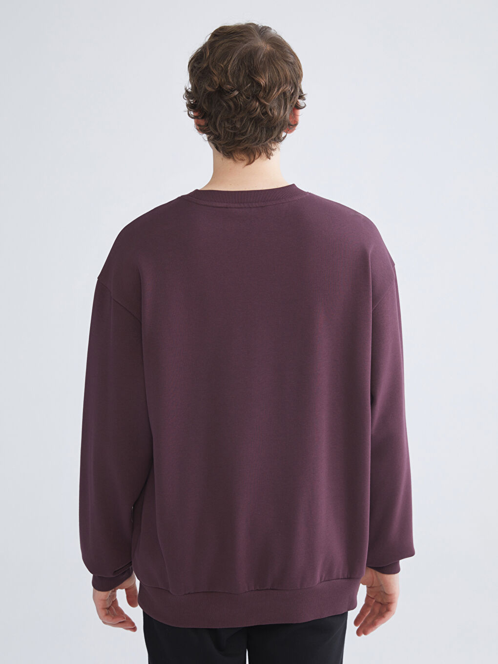 Sweat-shirt Épais à Manches Longues pour Hommes avec Col Rond-3