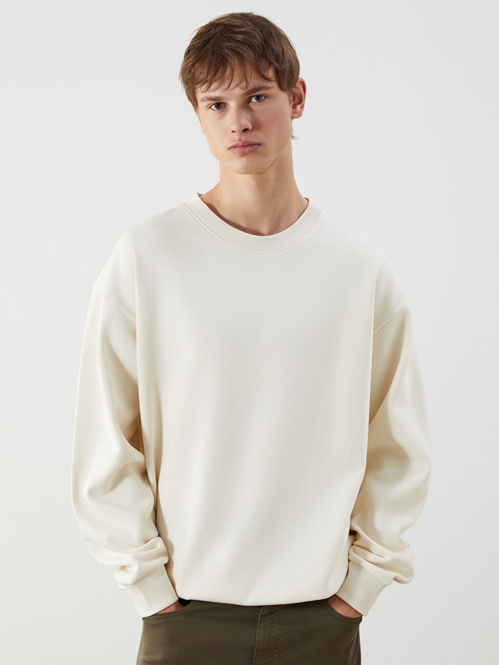 XSIDE Crew Neck Long Sleeve Thick Men's Sweatshirt -W5DB93Z8