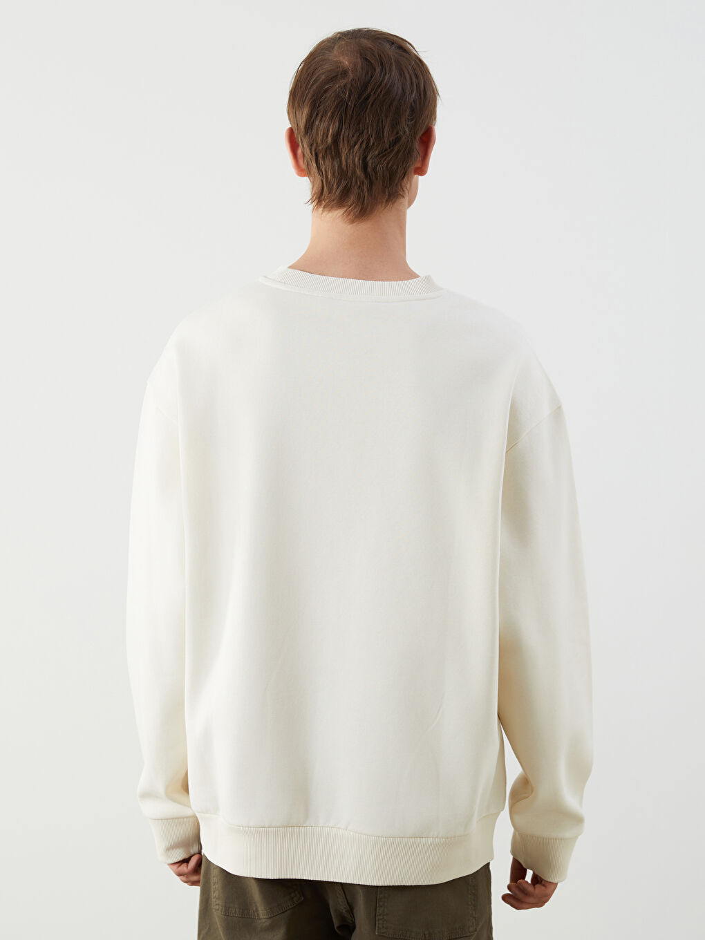 Sweat-shirt Épais à Manches Longues pour Hommes avec Col Rond-3