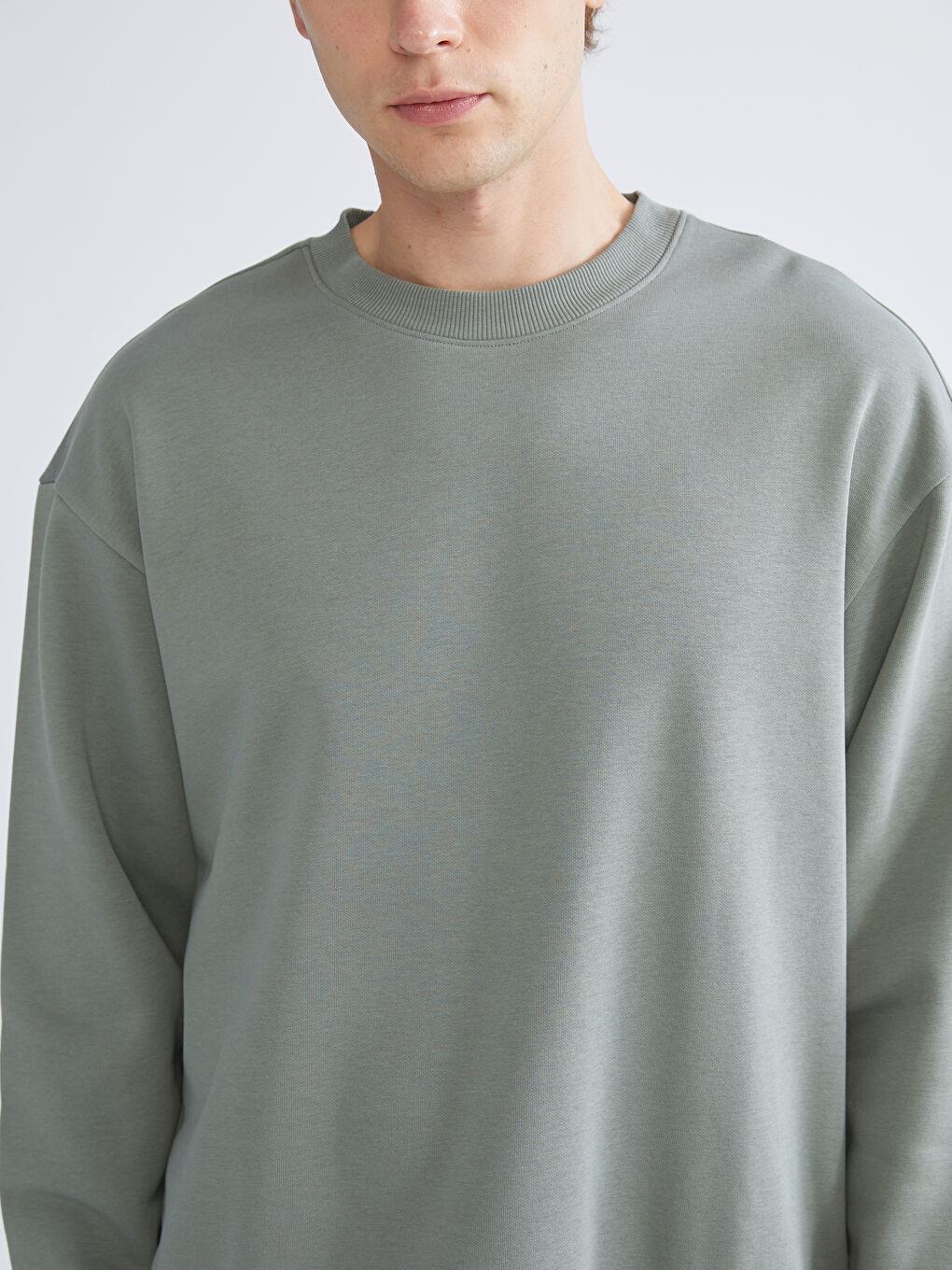 Sweat-shirt Épais à Manches Longues pour Hommes avec Col Rond-2
