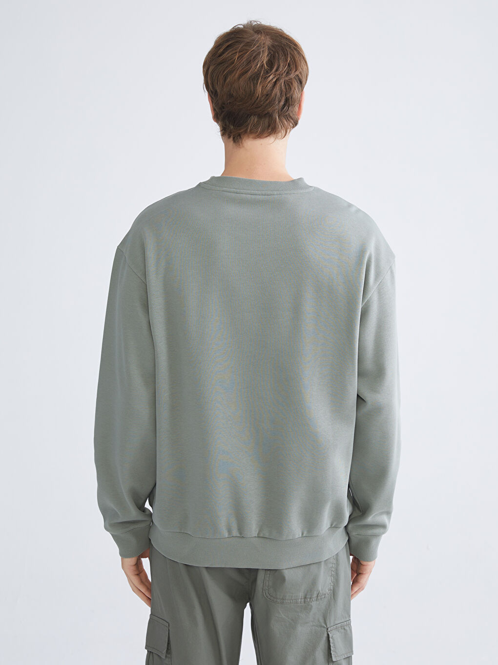 Sweat-shirt Épais à Manches Longues pour Hommes avec Col Rond-3