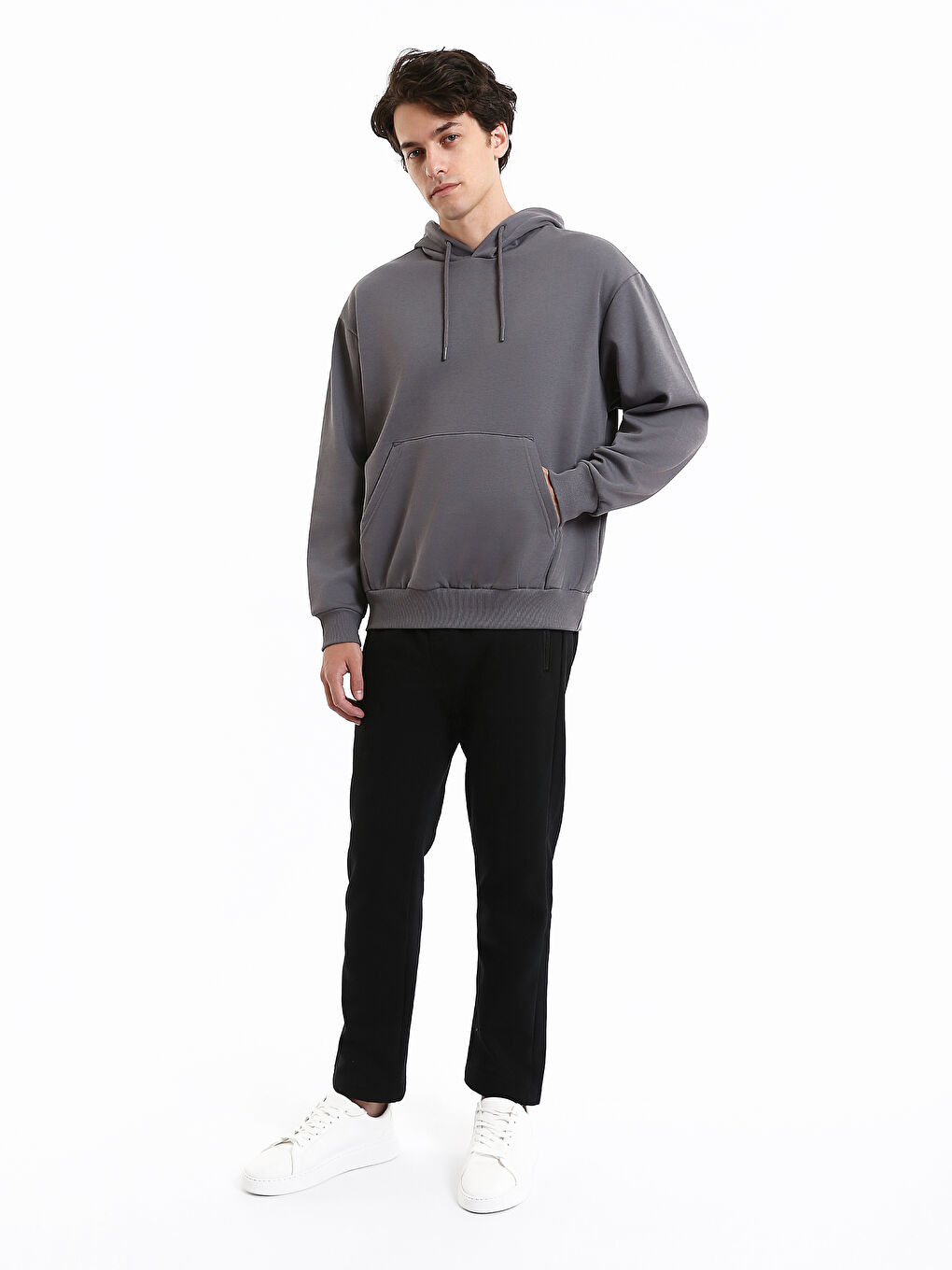 هودي مطبوع كم طويل للرجال-1