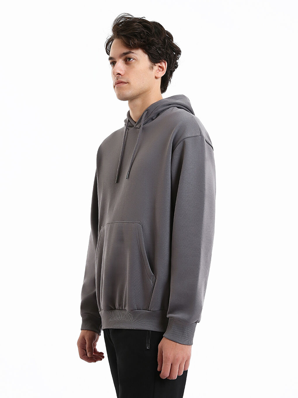 هودي مطبوع كم طويل للرجال-3