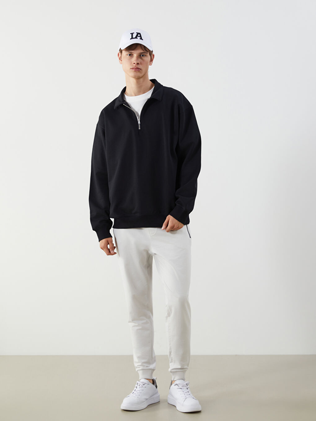 Sweat-shirt pour Hommes à Col Polo-1