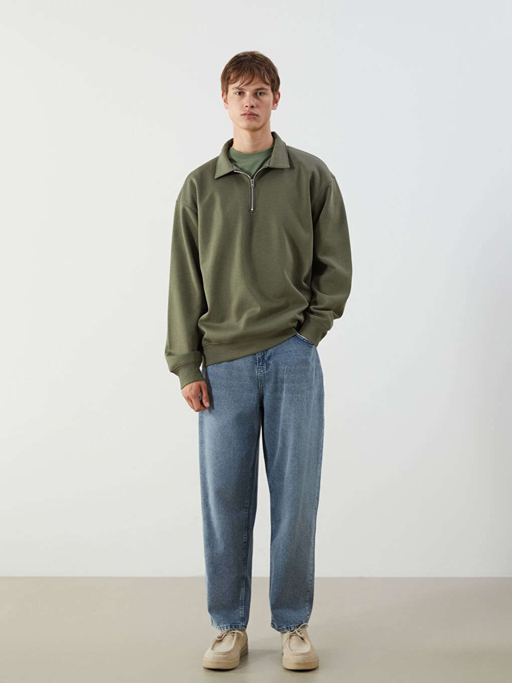 Polo Neck Men's Sweatshirt-1