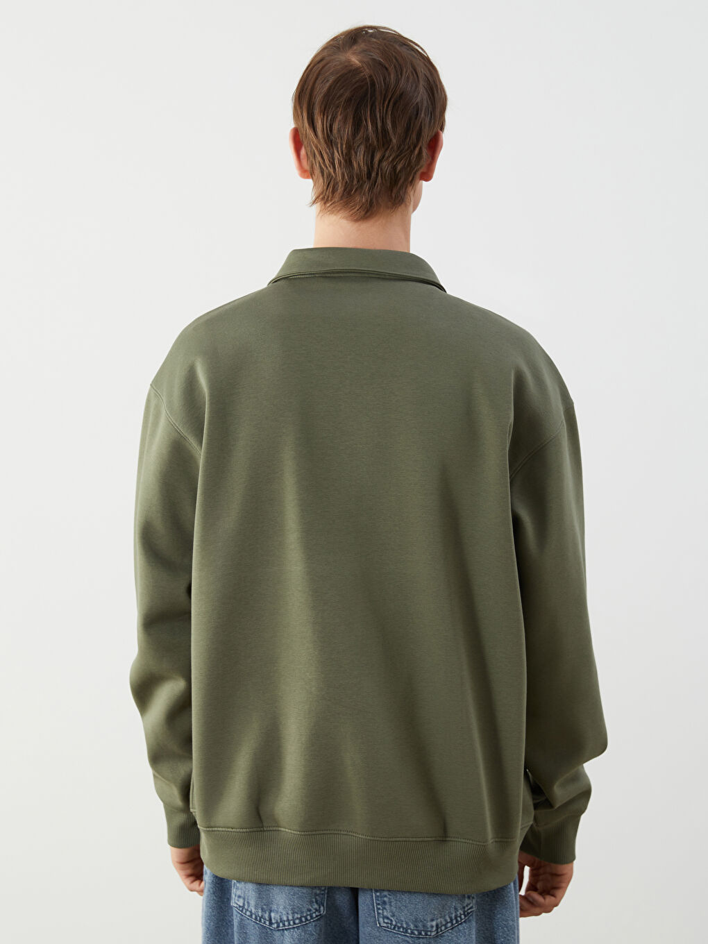 Polo Neck Men's Sweatshirt-3