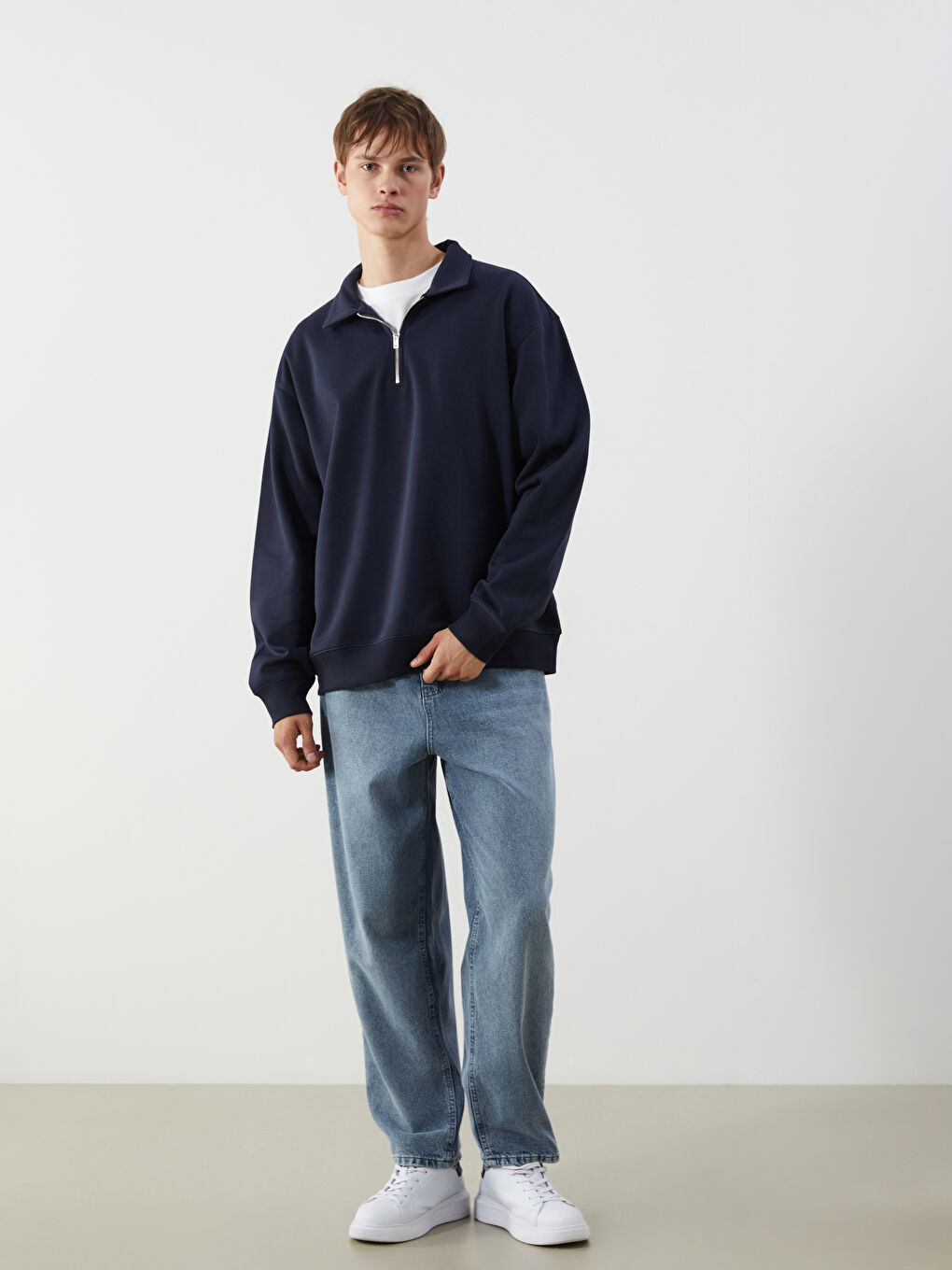 Polo Neck Men's Sweatshirt-1