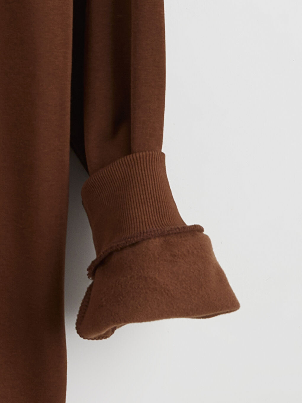 Kahverengi Bisiklet Yaka Baskılı Erkek Kalın Sweatshirt-5